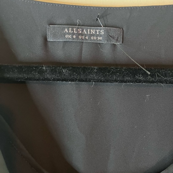 ALL SAINTS grey Black Georgette Draped Layered - Picture 3 of 5